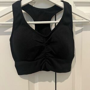 NVGTN Black Ribbed Sports Bra